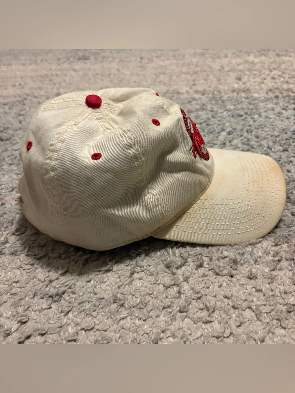 Vintage Texas Tech Red Raiders Strapback Hat The Game Green Brim Off-White Cap